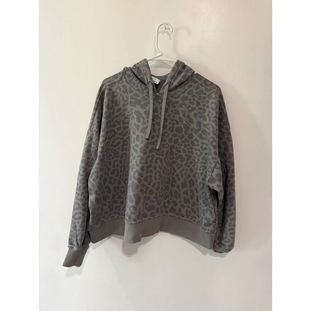 Nike Hoodie Sweatshirt Grey Leopard Print Size XL